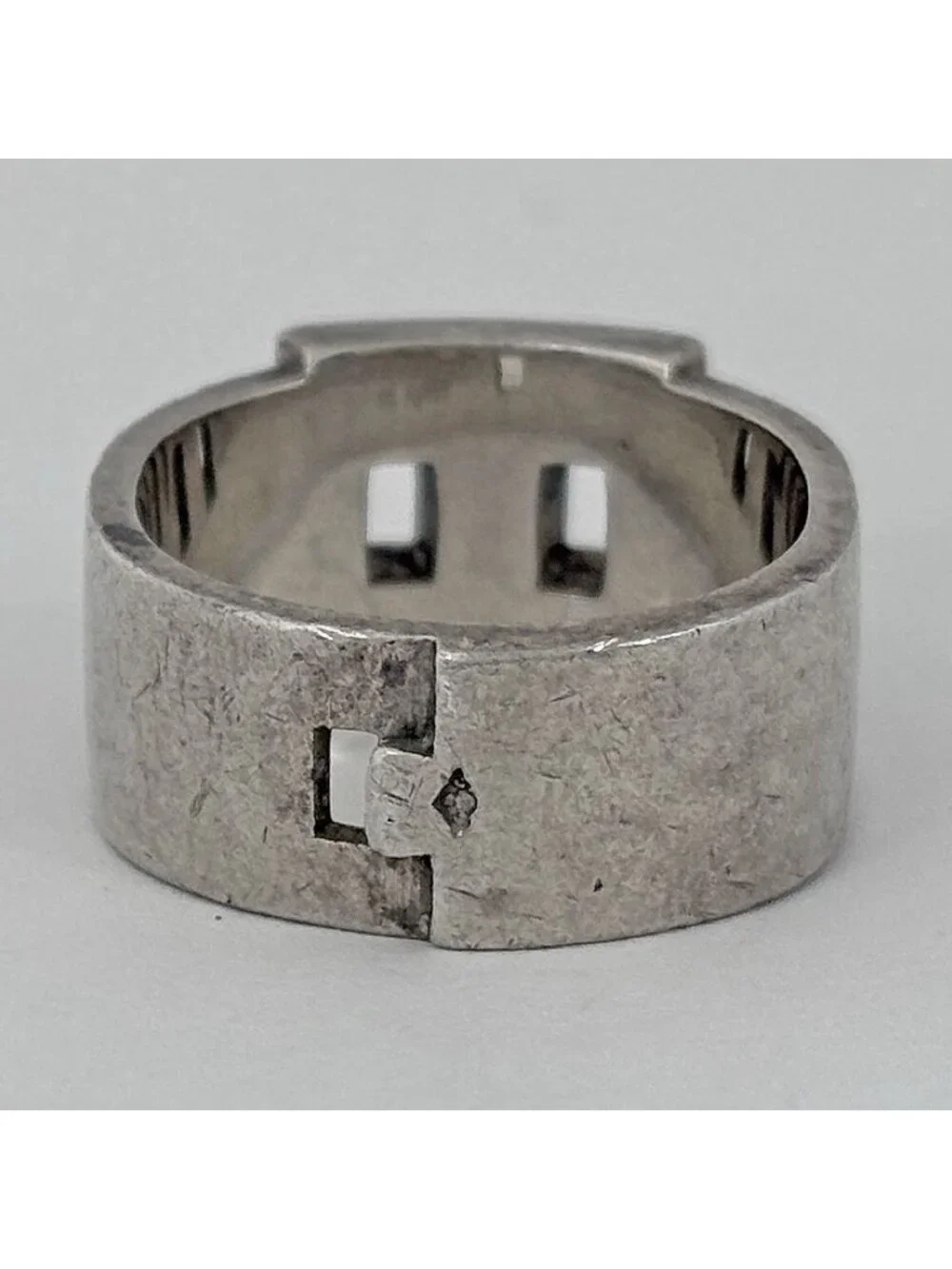 Hermes Cles Ring Logo 925 Sterling Silver